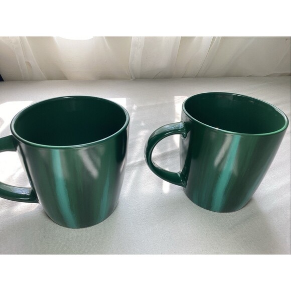 Starbucks Coffee Mugs 12oz 2022 Green Brush Stroke Marble-Set of 2 Mugs Mermaid - Picture 6 of 6